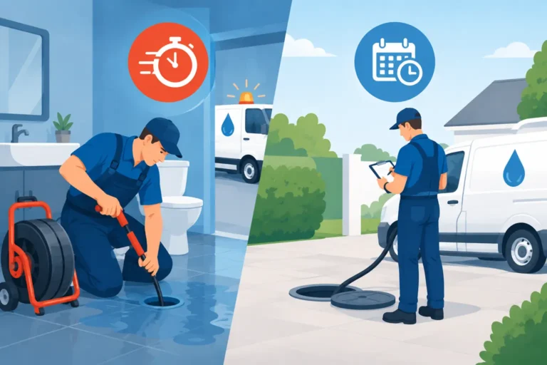 Spoedhulp versus geplande rioolservice vergelijken