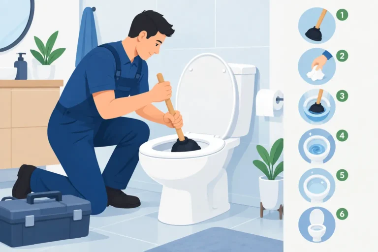Toiletverstopping door papier oplossen in 6 stappen